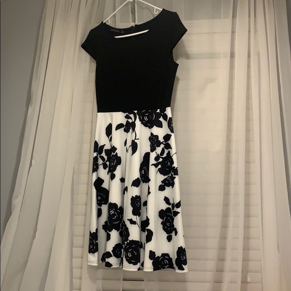 Black and White Rose Dress
